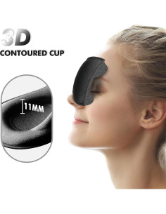 Máscara de Sueño 3D Albatross para Bloqueo de Luz - Negro 2