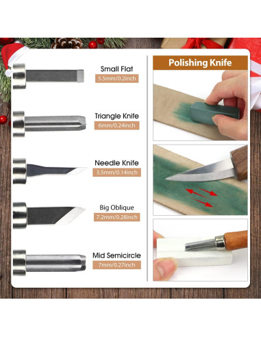 Kit de Tallado en Madera 22PCS con Guantes Anticorte