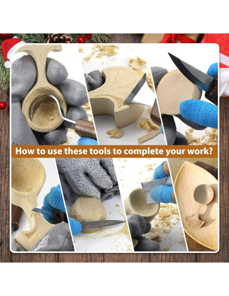 Kit de Tallado en Madera 22PCS con Guantes Anticorte