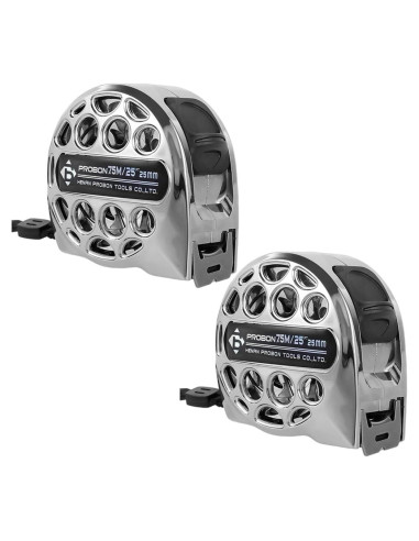 Cinta Métrica Retráctil 7.5m Acero Inoxidable 2 Pcs