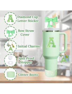 Juego de Accesorios MOTEERLLU para Taza Stanley 6 Piezas Verde 2