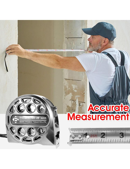 Cinta Métrica Retráctil 7.5m Acero Inoxidable 2 Pcs