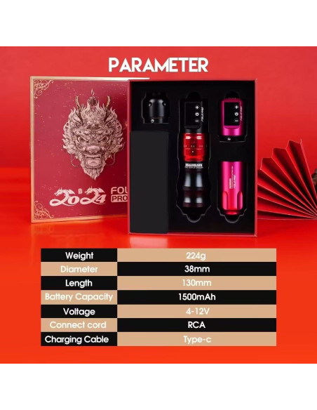 Máquina de Tatuaje Inalámbrica MAST Fold Pro Negro