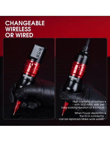 Máquina de Tatuaje Inalámbrica MAST Fold Pro Negro