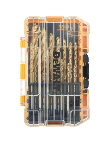 Juego de Brocas DEWALT 21 Piezas Nitruro de Titanio Punta Piloto