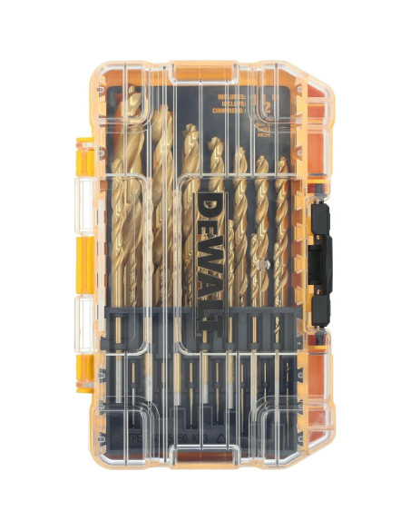 Juego de Brocas DEWALT 21 Piezas Nitruro de Titanio Punta Piloto