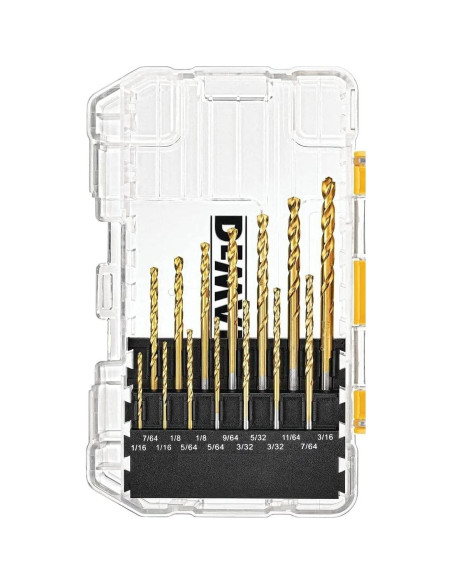 Juego de Brocas DEWALT 21 Piezas Nitruro de Titanio Punta Piloto