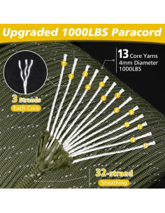 Cuerda Paracord Reflectante 4mm X XBEN 15.24m Verde Amy 2