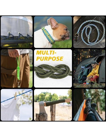 Cuerda Paracord Reflectante 4mm X XBEN 15.24m Verde Amy