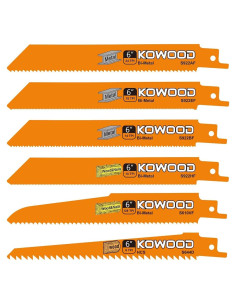 Hoja de sierra recíproca KOWOOD 15 cm HCS Bi-Metal 6 PCS