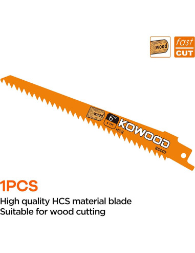 Hoja de sierra recíproca KOWOOD 15 cm HCS Bi-Metal 6 PCS