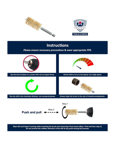 Juego de cepillos de perforación Kwalitistar 8 tamaños latón