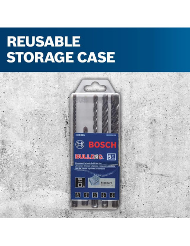 Juego de Brocas de Martillo Rotativo Bosch HCK005 - 5 Piezas SDS-Plus