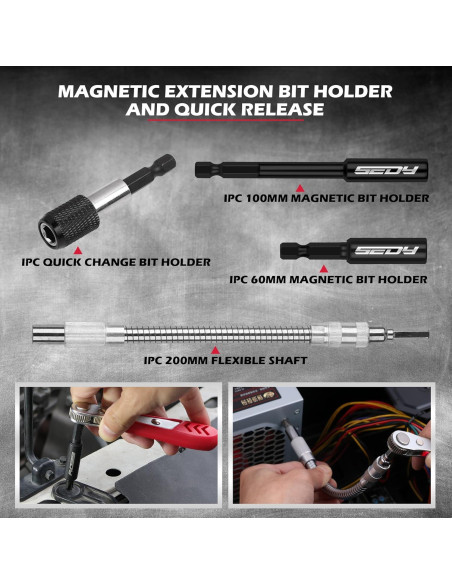 Juego de Puntas de Destornillador SEDY 232 Piezas Cr-V