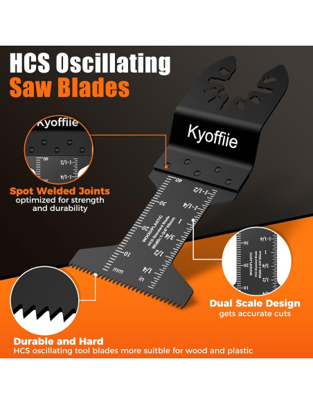 Kit de 100 Cuchillas Oscilantes Kyoffiie para Madera y Plástico