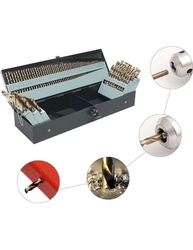 Juego de Brocas de Cobalto GMTOOLS 115 Piezas Acero M35