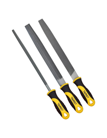 Juego de limas de metal TARIST 3 piezas 20.32 cm acero al carbono