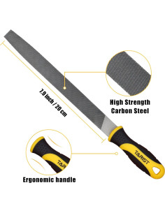 Juego de limas de metal TARIST 3 piezas 20.32 cm acero al carbono 2