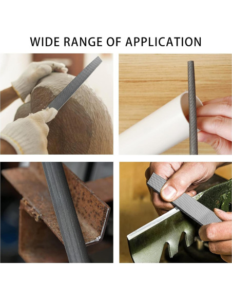 Juego de limas de metal TARIST 3 piezas 20.32 cm acero al carbono