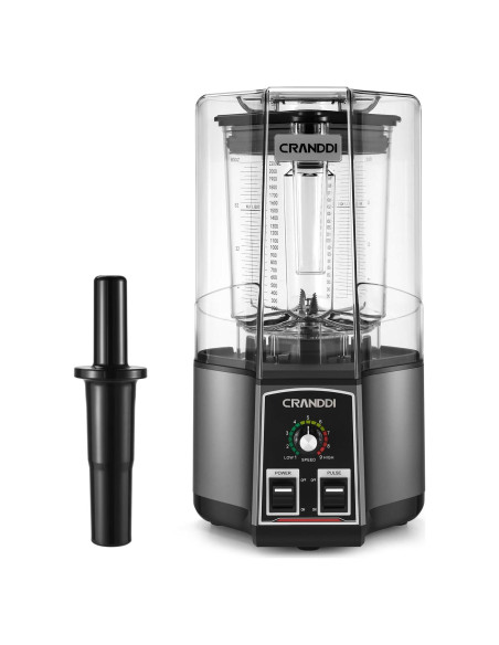 Licuadora Comercial CRANDDI K85 1500W 80oz Multifuncional Gris