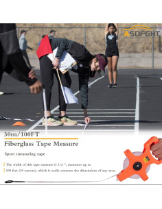 Cinta Métrica de Carrete Abierto 30 m ASDFGHT Doble Lado 2