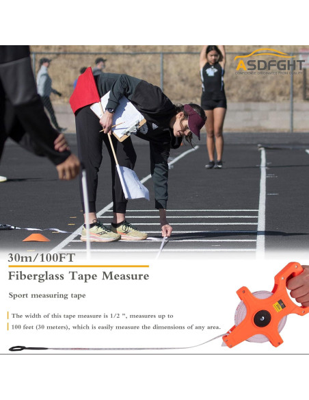 Cinta Métrica de Carrete Abierto 30 m ASDFGHT Doble Lado