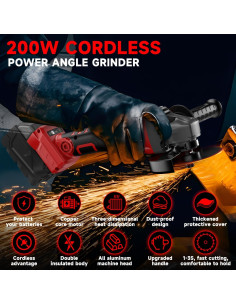 Amoladora Angular Inalámbrica GUNOZE 8500 RPM 4-1/2" Sin Batería 2