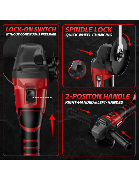 Amoladora Angular Inalámbrica GUNOZE 8500 RPM 4-1/2" Sin Batería