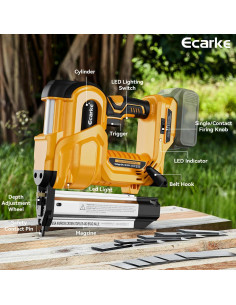 Clavadora de Brad Ecarke 2 en 1 para Batería Dewalt 20V 2