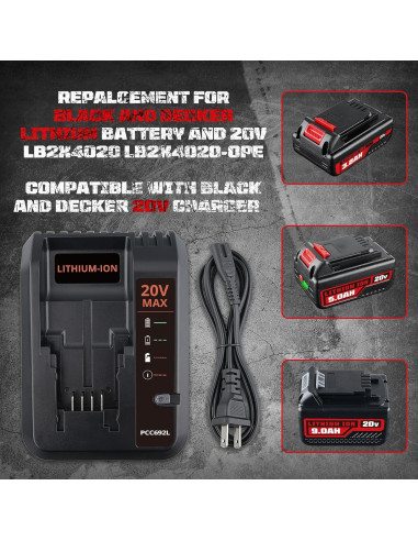 Batería de Ion de Litio 20V 7000mAh Black and Decker PCC692L