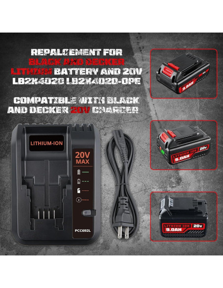 Batería de Ion de Litio 20V 7000mAh Black and Decker PCC692L