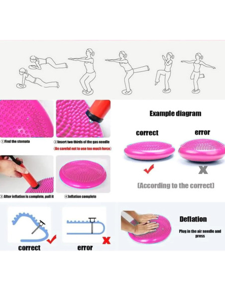 Paquete de 3 Cojines de Equilibrio NEISHNG Rosa 33 cm Paquete de 3 Cojines de Equilibrio NEISHNG Rosa 33 cm