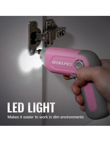 Destornillador Eléctrico Inalámbrico WORKPRO 3.6V con 22 Puntas