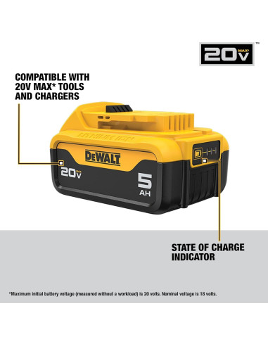 Batería de Litio 5Ah 20V MAX Dewalt DCB205-2 Pack de 2