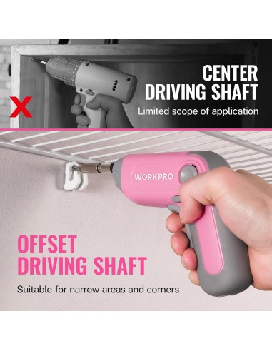 Destornillador Eléctrico Inalámbrico WORKPRO 3.6V con 22 Puntas