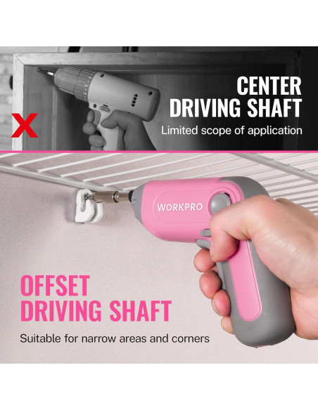 Destornillador Eléctrico Inalámbrico WORKPRO 3.6V con 22 Puntas