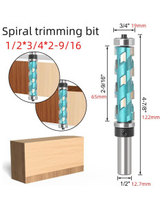 Broca de Fresadora CNC 1/2" Rodillo Superior Espiral CHCYWJGJ 2