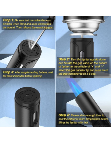 Encendedor de Antorcha JEVSTU Pack de 2 Butano Ajustable