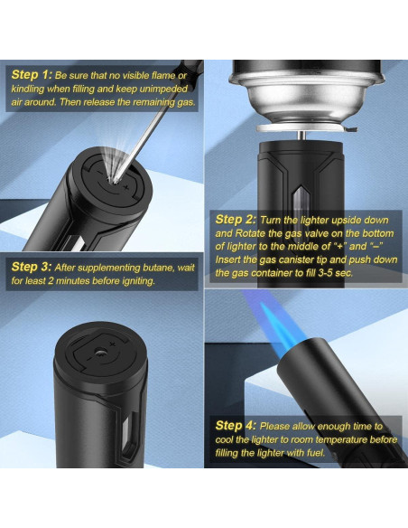 Encendedor de Antorcha JEVSTU Pack de 2 Butano Ajustable