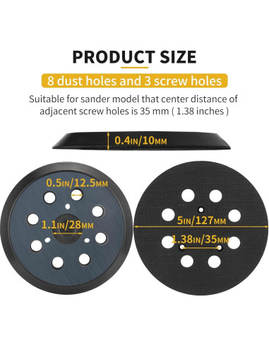 Almohadilla de Lijado 5" DeWalt DW420 DW421 DW422 DW423