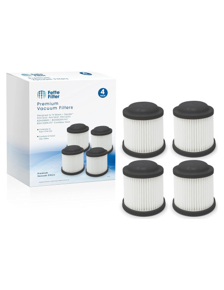 Filtro Fette PVF110 Compatible con Aspiradoras Black & Decker - Paquete de 4