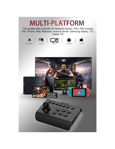 Controlador Arcade Joystick arVin para iPhone Android PC - Negro