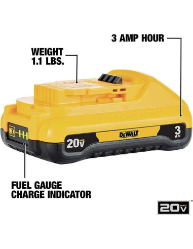 Batería de Litio Ión DEWALT 20V MAX 3.0 Ah 2-Pack DCB230-2