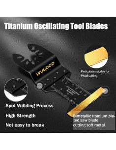 Cuchillas de sierra oscilante de titanio WUUOOD 10PCS para metal y madera 2
