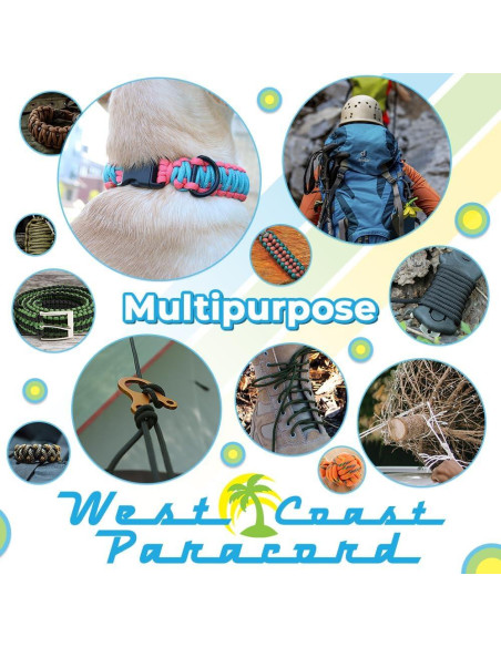 Bobina de Paracord 550lb West Coast Paracord 15.24m Púrpura Ácido