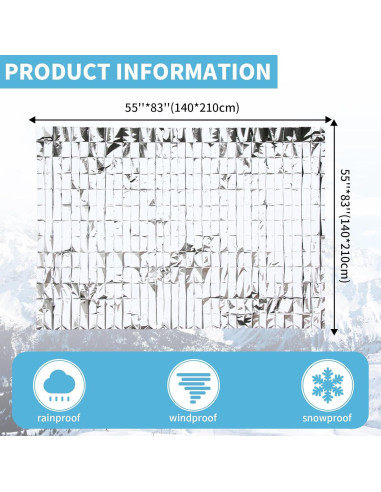Manta Térmica de Emergencia Frontline 137x213 cm - 4 Unidades
