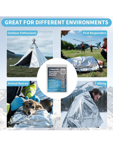 Manta Térmica de Emergencia Frontline 137x213 cm - 4 Unidades