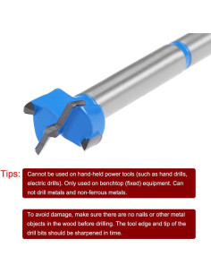 Broca Forstner 15mm uxcell para Madera y Plástico 2