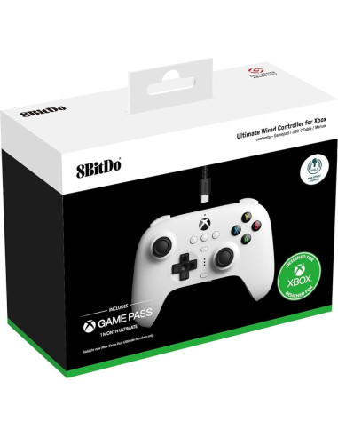 Controlador 8Bitdo Ultimate con Cable para Xbox y PC - Blanco