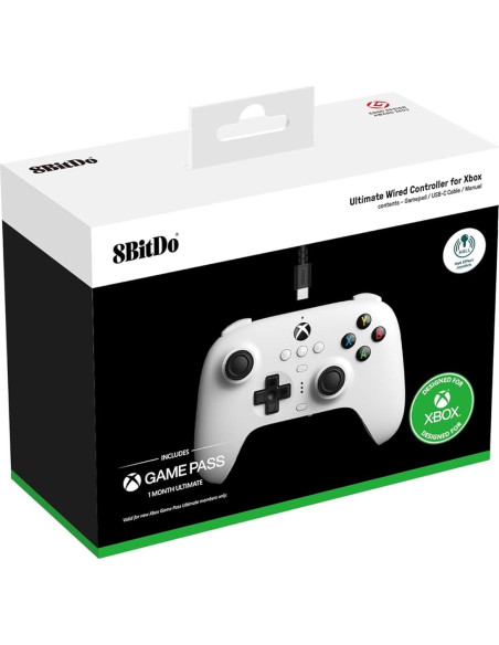 Controlador 8Bitdo Ultimate con Cable para Xbox y PC - Blanco